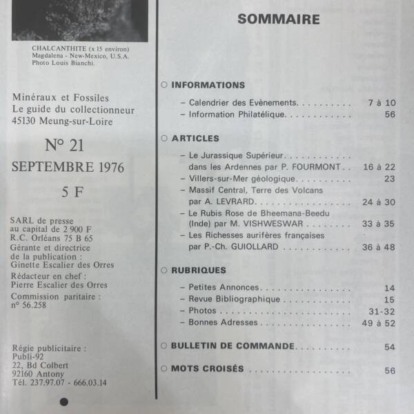 Minéraux et fossiles n°21
