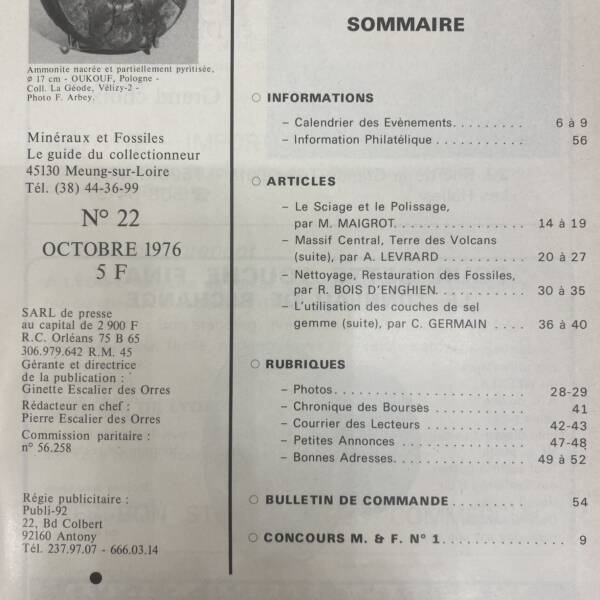 Minéraux et fossiles n°22