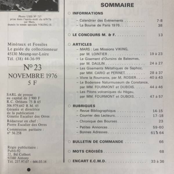 Minéraux et fossiles n°23
