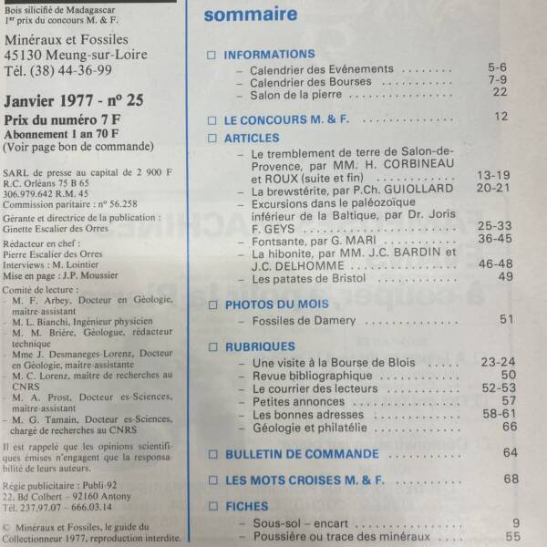 Minéraux et fossiles n°25
