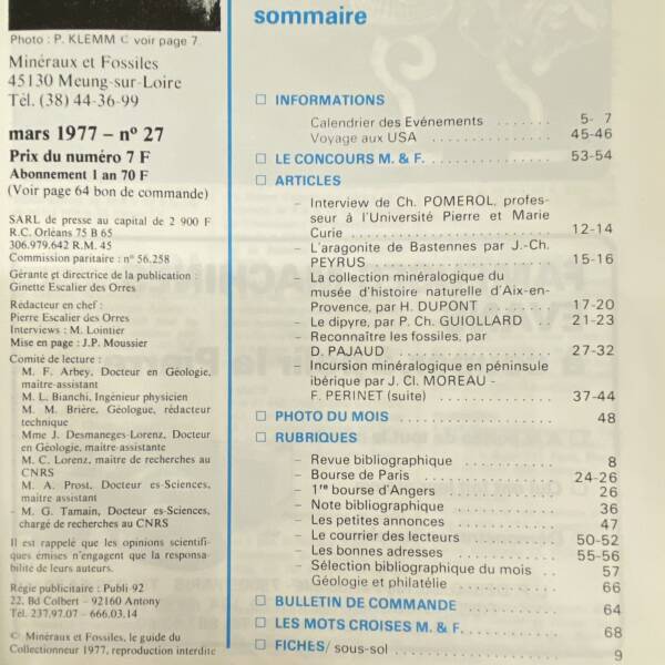 Minéraux et fossiles n°27