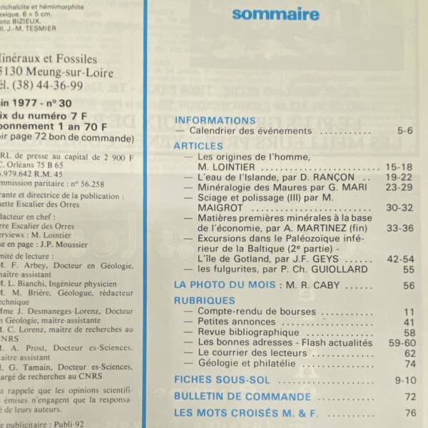 Minéraux et fossiles n°30