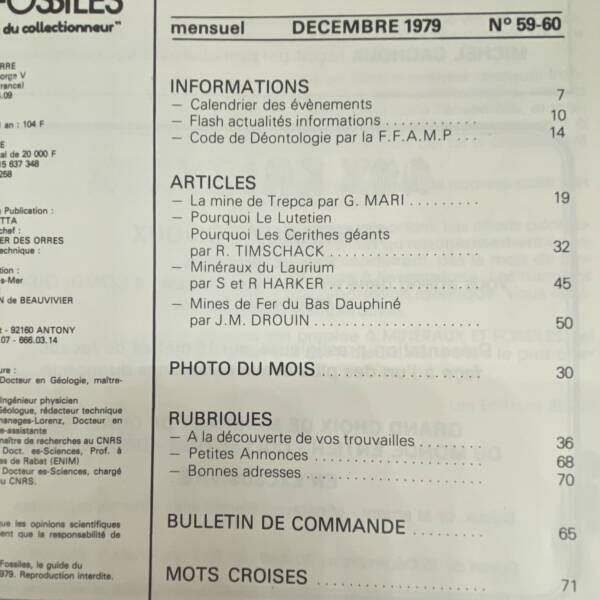 Minéraux et fossiles n°59-60
