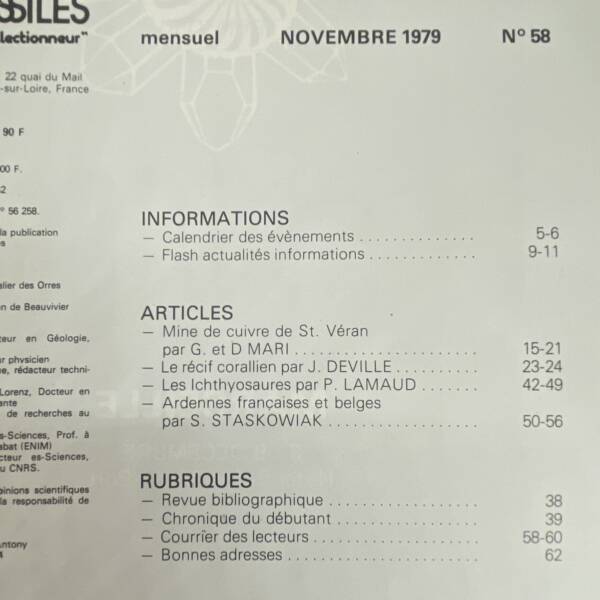 Minéraux et fossiles n°58