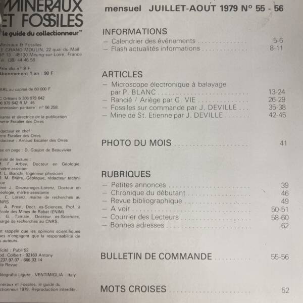 Minéraux et fossiles n°55-56