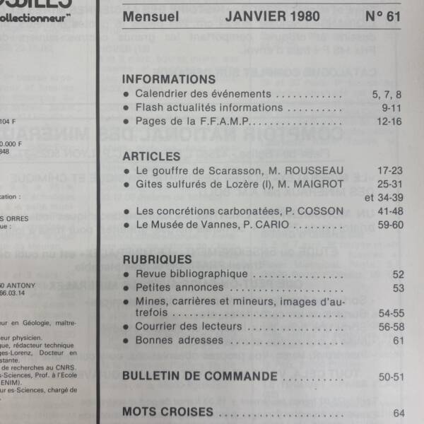 Minéraux et fossiles n°61