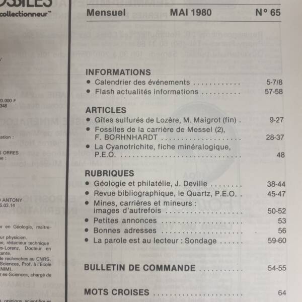 Minéraux et fossiles n°65