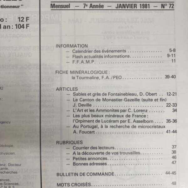 Minéraux et fossiles n°72