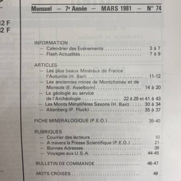 Minéraux et fossiles n°74