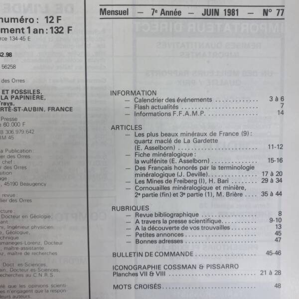 Minéraux et fossiles n°77