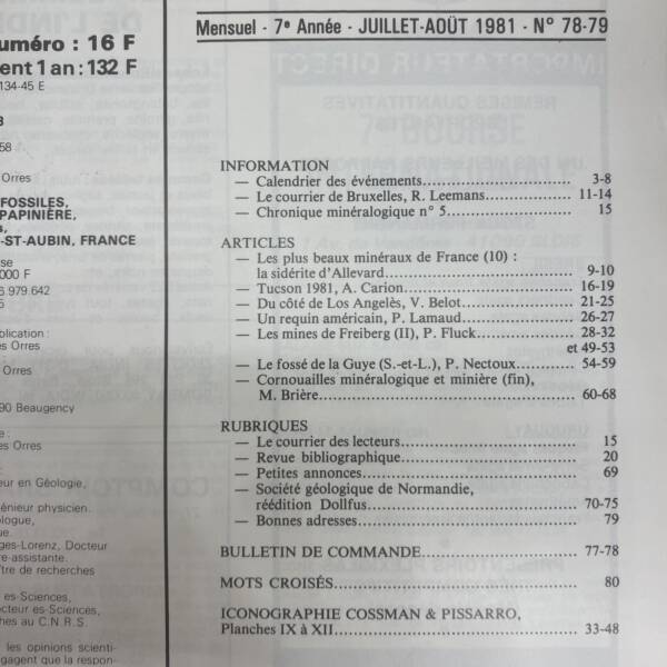 Minéraux et fossiles n°78-79