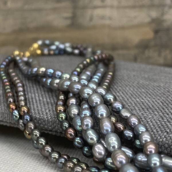 Collier en Perles de culture d’Eau Douce Teintée