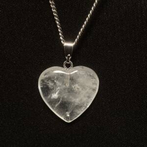 Pendentif en forme de cœur en Cristal de Roche