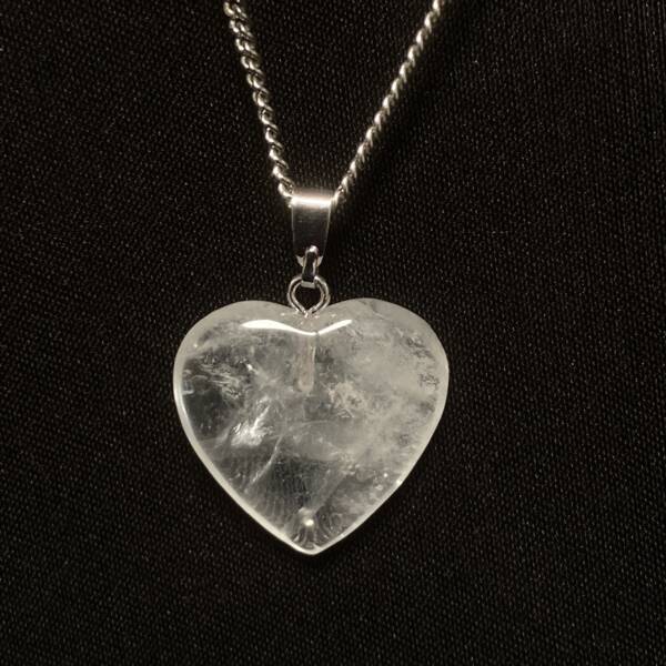 Pendentif en forme de cœur en Cristal de Roche