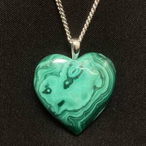 Pendentif en forme de cœur en Malachite