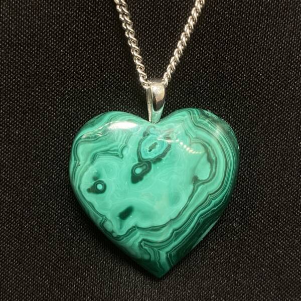Pendentif en forme de cœur en Malachite