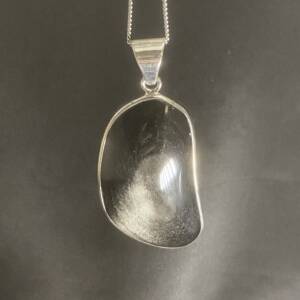 Pendentif Obsidienne Argentée