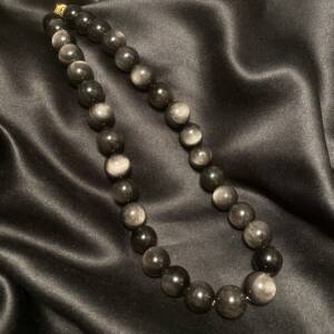 Collier Obsidienne Argentée