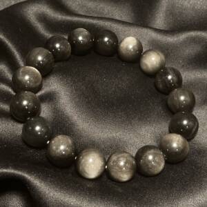 Bracelet Obsidienne Argentée