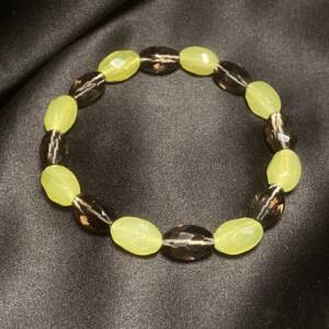 Bracelet Jade, Quartz Fumé