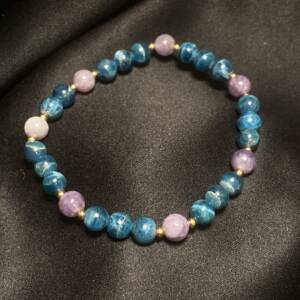 Bracelet Apatite, Lépidolite