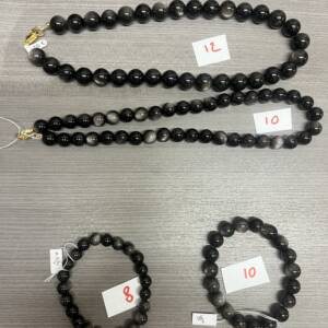 collier + bracelet obsidienne