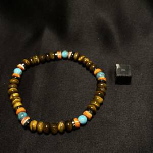 Bracelet Oeil de Tigre et Turquoise